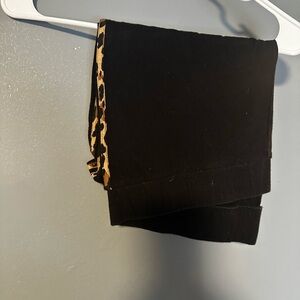 Black biker shorts with Leopard Trim